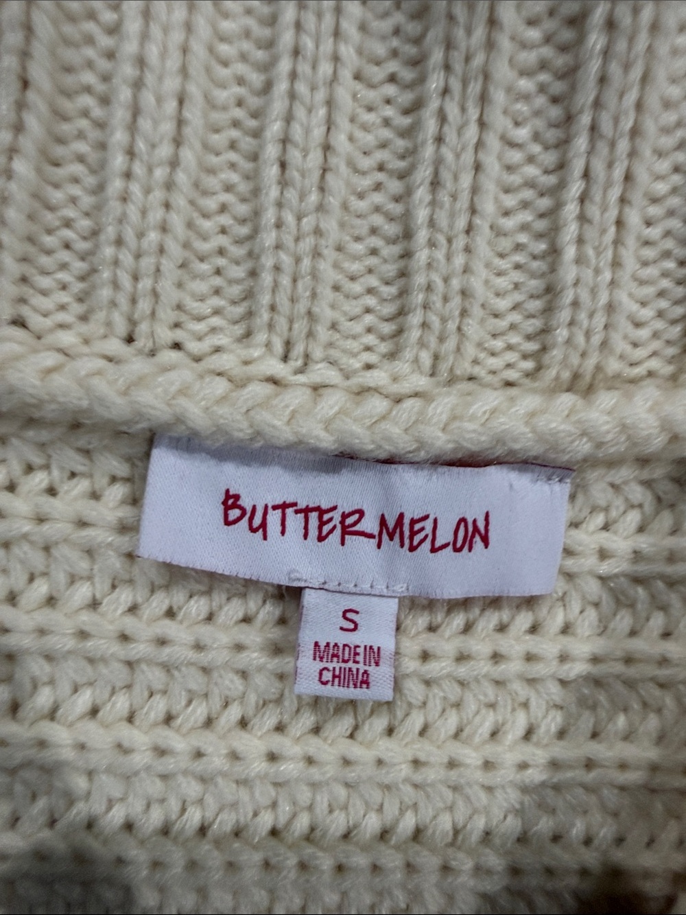 Cream Ribbed Cowl-Neck Sweater - Picture 3 of 3